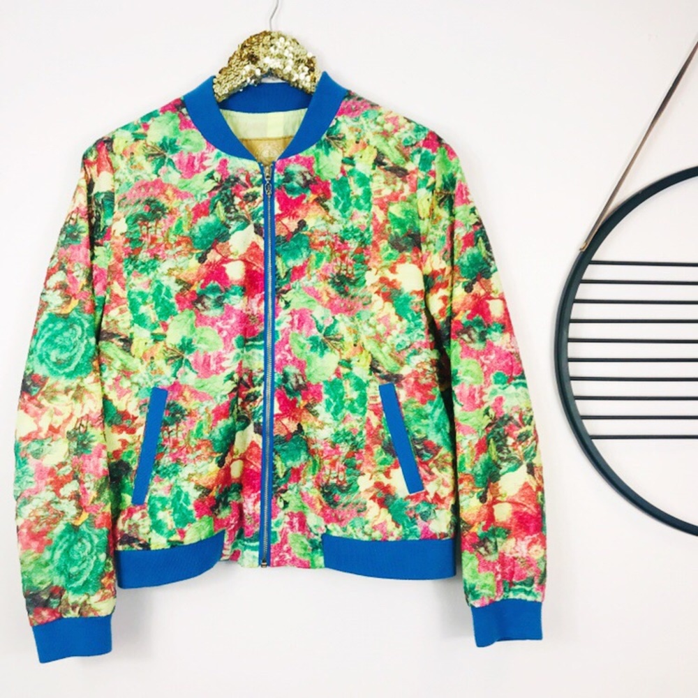 Elf Sack Floral Succulent Bomber shape jacket